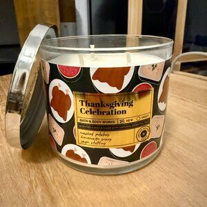 Thanksgiving Celebration 3-Wick Candle Bath & Body Works/White Barn BBW NWT